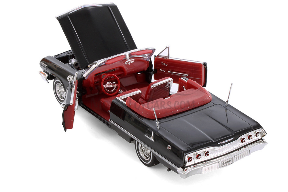 1963 Chevy Impala Convertible, Black - Showcasts® 22434 - 1/24