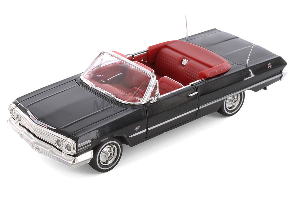 1963 Chevy Impala Convertible, Black - Showcasts® 22434 - 1/24