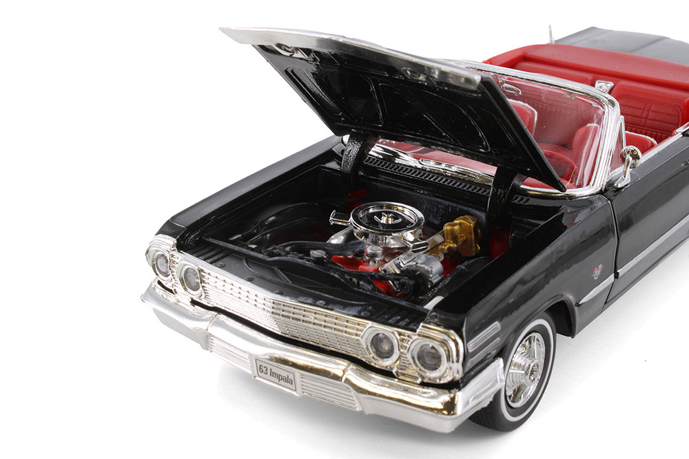 1963 Chevy Impala Convertible, Black - Showcasts® 22434 - 1/24