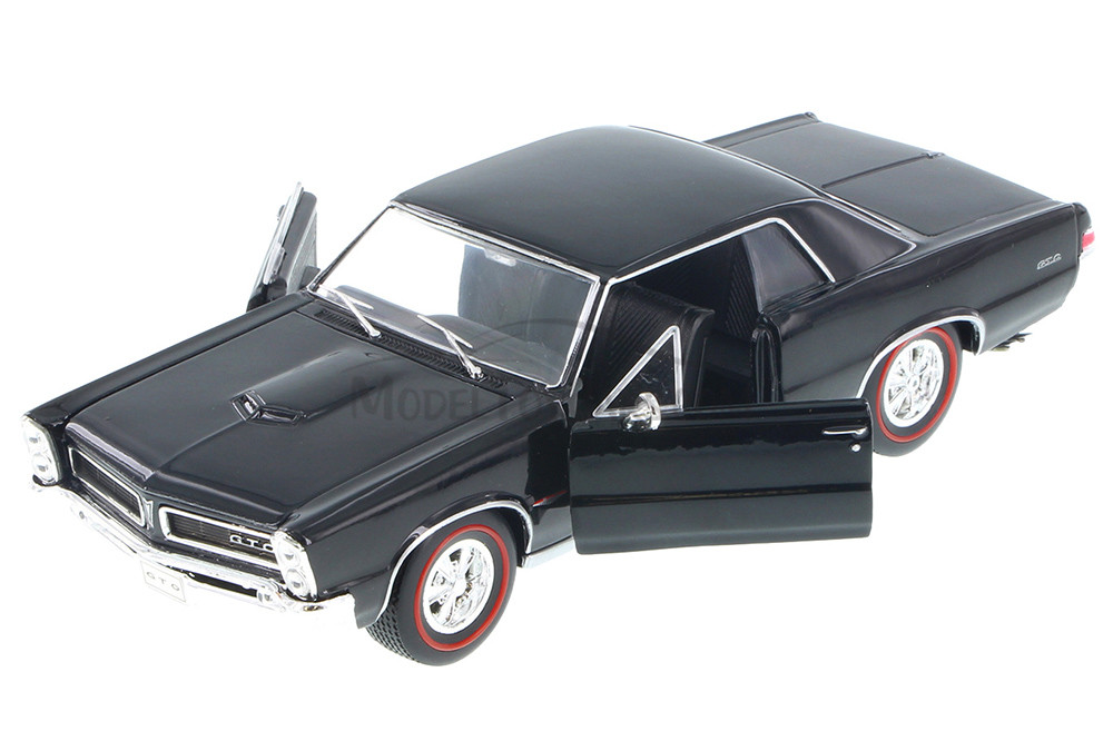 1965 Pontiac GTO, Black - Welly 22092 - 1/24 Scale Diecast Model Toy Car (Brand New, but NOT IN BOX)