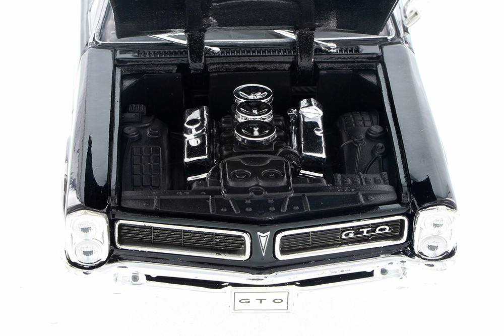 1965 Pontiac GTO, Black - Welly 22092 - 1/24 Scale Diecast Model Toy Car (Brand New, but NOT IN BOX)
