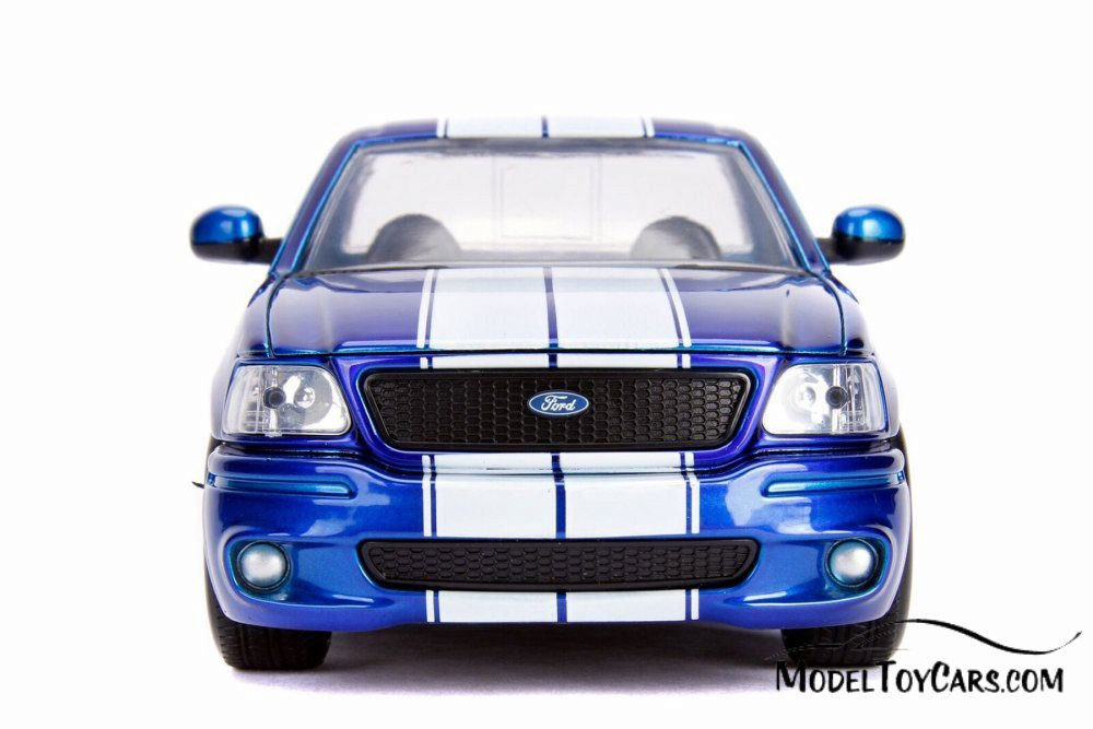 1999 Ford F-150 SVT Lightning Pickup Truck, Blue - Jada 30359DP1 - 1/24 Scale Diecast Model Toy Car