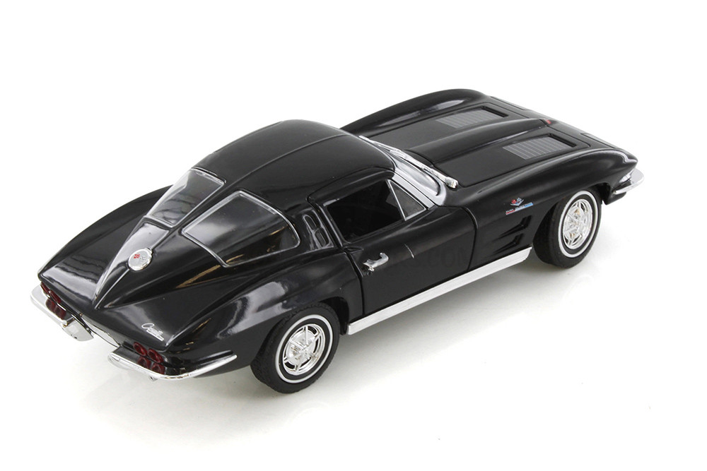 1963 Chevy Corvette Hard Top, Black - Welly 24073/4D - 1/24 scale Diecast Model Toy Car
