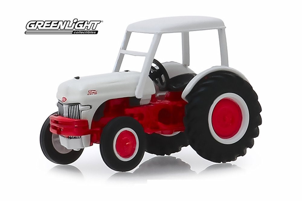 1947 Ford 8N Tractor with Canopy, White and Red - Greenlight 48030/48 - 1/64 scale Diecast Model Toy Car