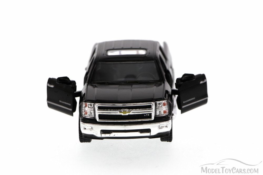 2014 Chevy Silverado Pick-up Truck, Black - Kinsmart 5381D - 1/46 Scale Diecast Model Toy Car