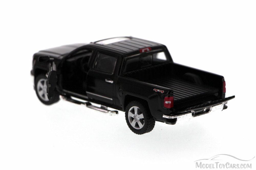 2014 Chevy Silverado Pick-up Truck, Black - Kinsmart 5381D - 1/46 Scale Diecast Model Toy Car