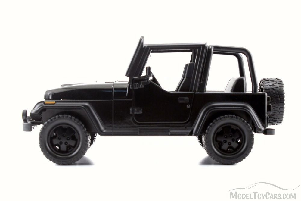 1992 Jeep Wrangler, Black - Jada 98081WA - 1/24 Scale Diecast Model Toy Car