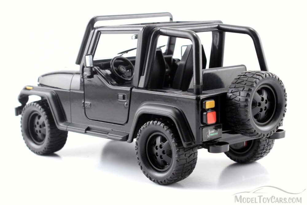 1992 Jeep Wrangler, Black - Jada 98081WA - 1/24 Scale Diecast Model Toy Car