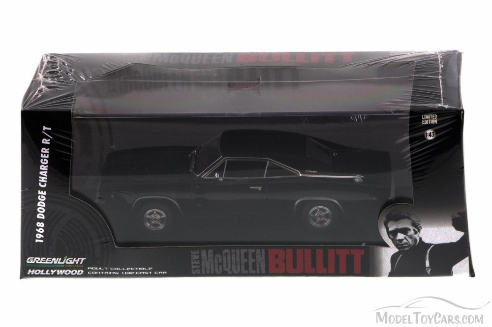 Bullitt 1968 Dodge Charger, Black - Greenlight 86432 - 1/43 Scale Diecast Model Toy Car