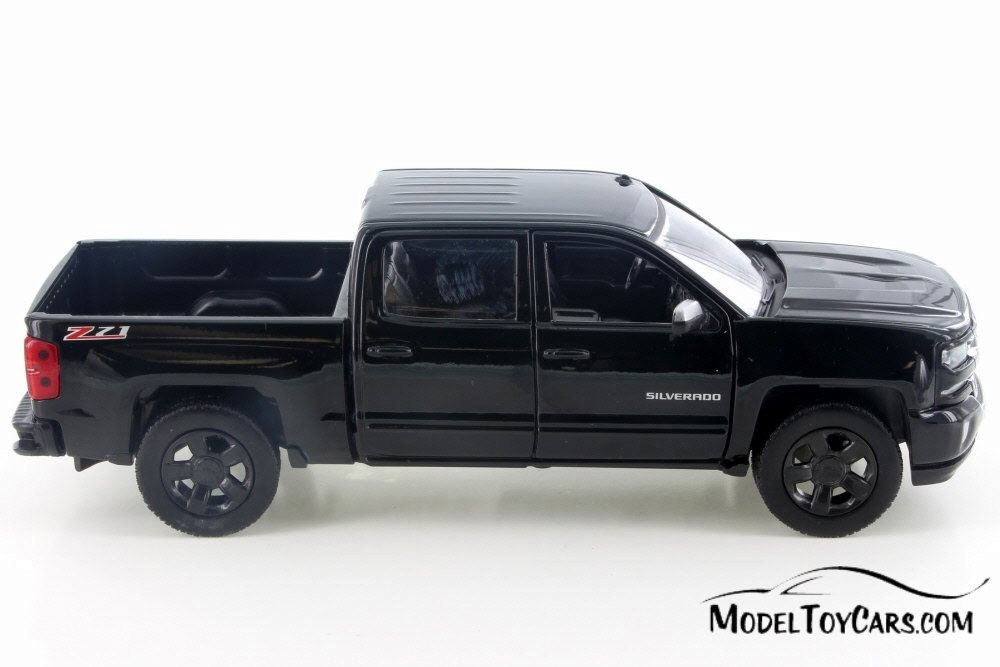 2017 Chevy Silverado 1500 Z71 Crew Cab, Black - Motor Max 74348D - 1/24 Scale Diecast Model Toy Car