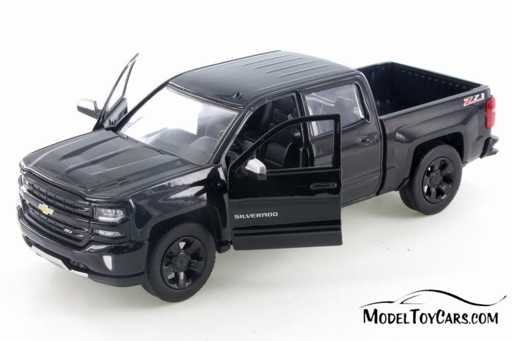 2017 Chevy Silverado 1500 Z71 Crew Cab, Black - Motor Max 74348D - 1/24  Scale Diecast Model Toy Car