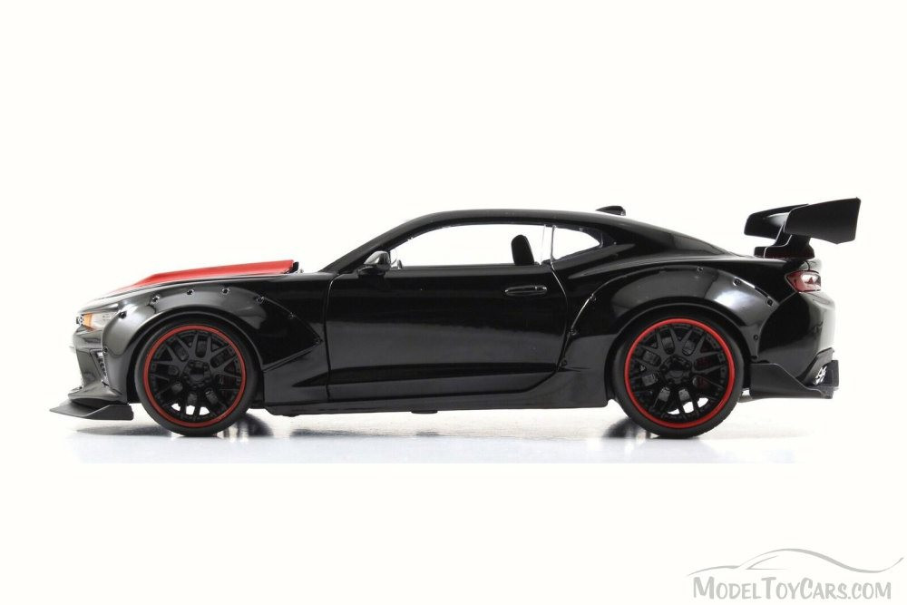 2016 Chevy Camaro SS, Black w/ Red Detail - Jada 98136WA - 1/24 Scale Diecast Model Toy Car