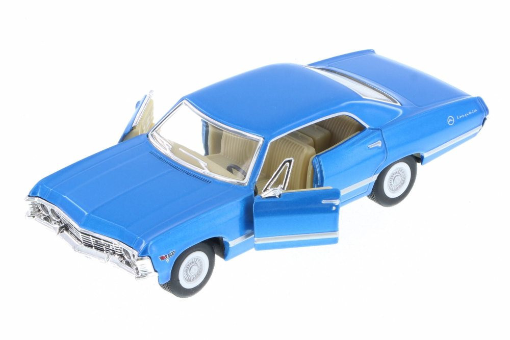 1967 Chevy Impala Hard Top, Blue - Kinsmart 5418D - 1/43 Scale