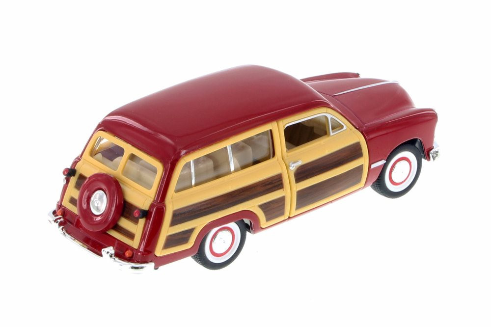 1949 Ford Woody Wagon, Red - Kinsmart 5402D - 1/40 Scale