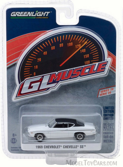 1969 Chevy Chevelle SS 396 Hard Top, Dover White - Greenlight 13210B/48 - 1/64 Scale Diecast Model Toy Car