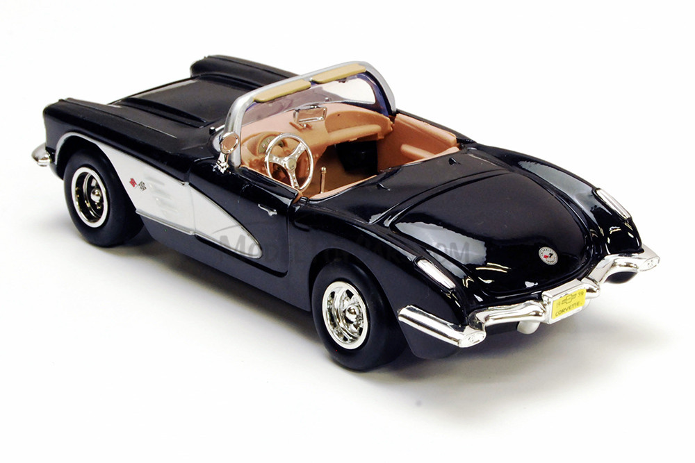 1959 Chevy Corvette Convertible, Black - Motormax 73216 - 1/24