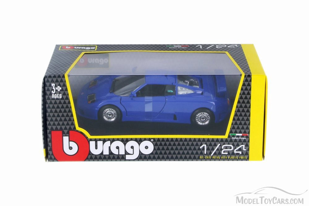 Bugatti EB110, Blue - Bburago 22025BU - 1/24 Scale Diecast Model