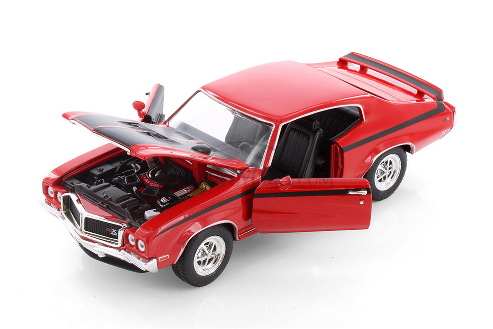 1970 Buick GSX, Red w/ Black - Welly 22433WR - 1/24 Scale Diecast