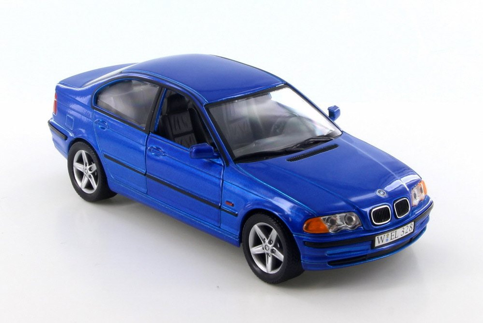 1998 BMW 328i, Metallic Blue - Welly 9395-4D - 1/24 Scale Diecast Model Toy  Car