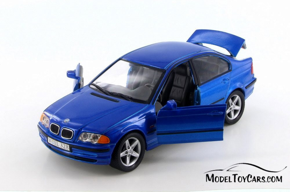 1998 BMW 328i, Metallic Blue - Welly 9395-4D - 1/24 Scale Diecast