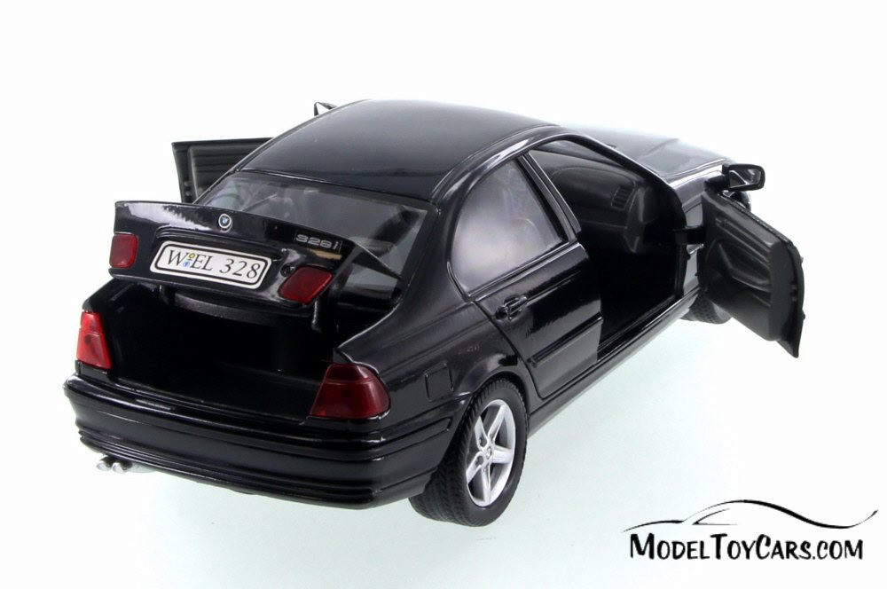 1998 BMW 328i,  Black  - Welly 9395-4D - 1/24 Scale Diecast Model Toy Car