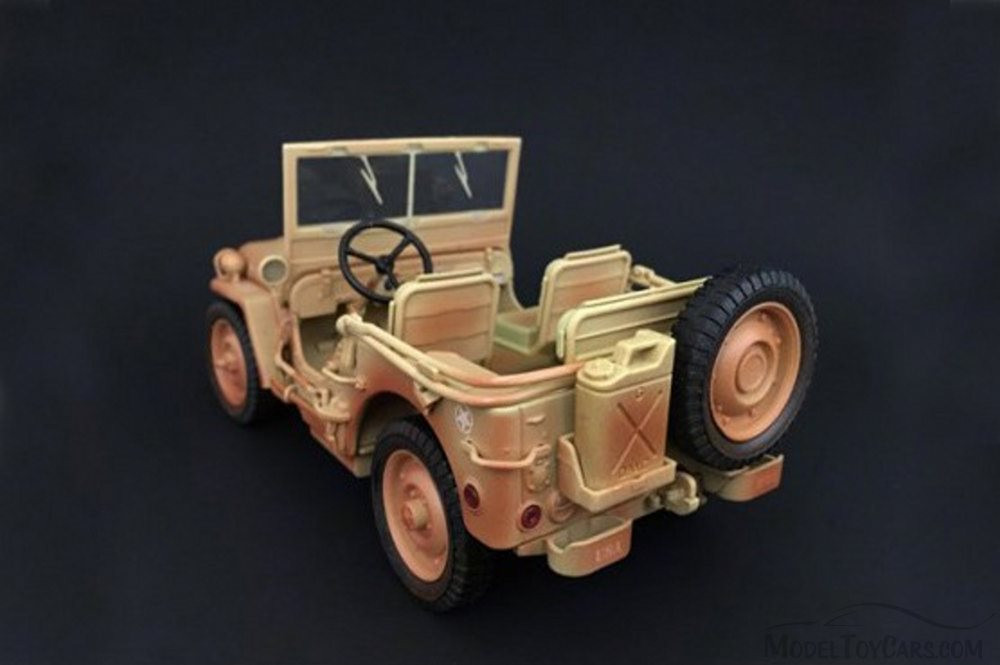 ARMY Jeep Vehicle US ARMY Rusty Version, Desert - American Diorama 77408 - 1/18 Scale Diecast Model Toy Car