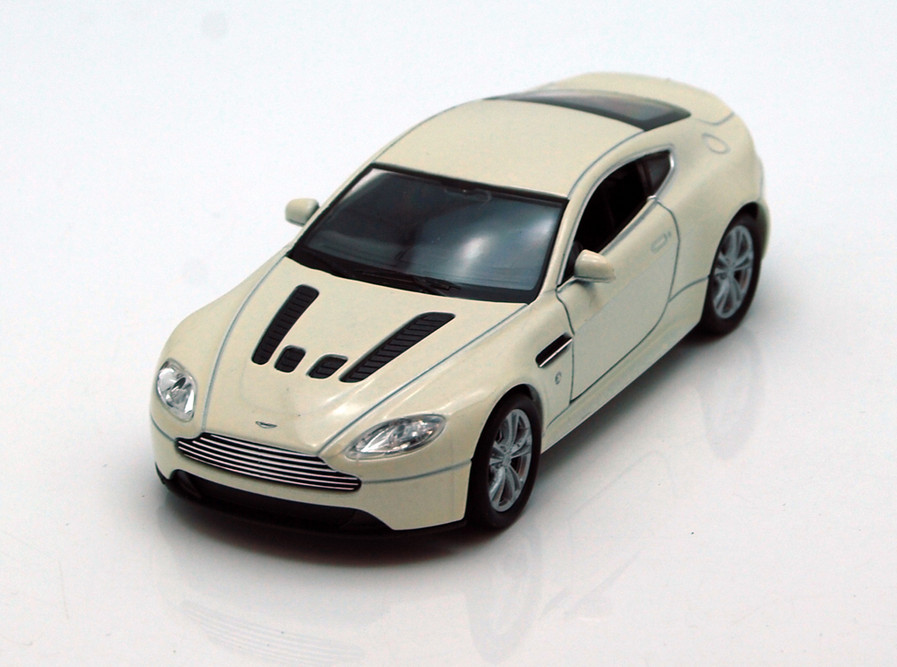 Aston Martin V12 Vantage , White - Welly 43624 - 4.5' Long Diecast Car (Brand New, but NOT IN BOX)