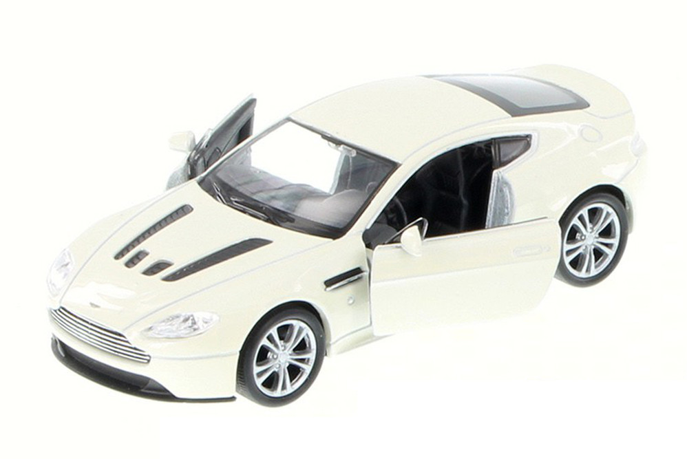 Aston Martin V12 Vantage , White - Welly 43624 - 4.5' Long Diecast Car (Brand New, but NOT IN BOX)