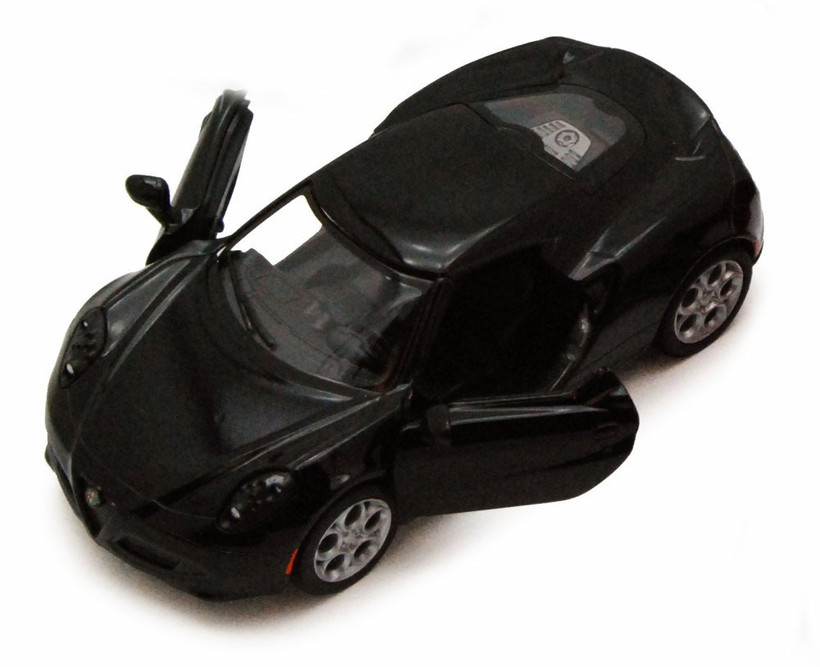 2013 Alfa Romeo 4C, Black - Kinsmart 5366D - 1/32 scale Diecast Model Toy Car