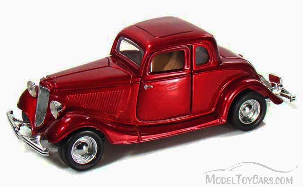 1934 Ford Coupe, Red - Motormax 73217 - 1/24 scale Diecast Model Toy Car