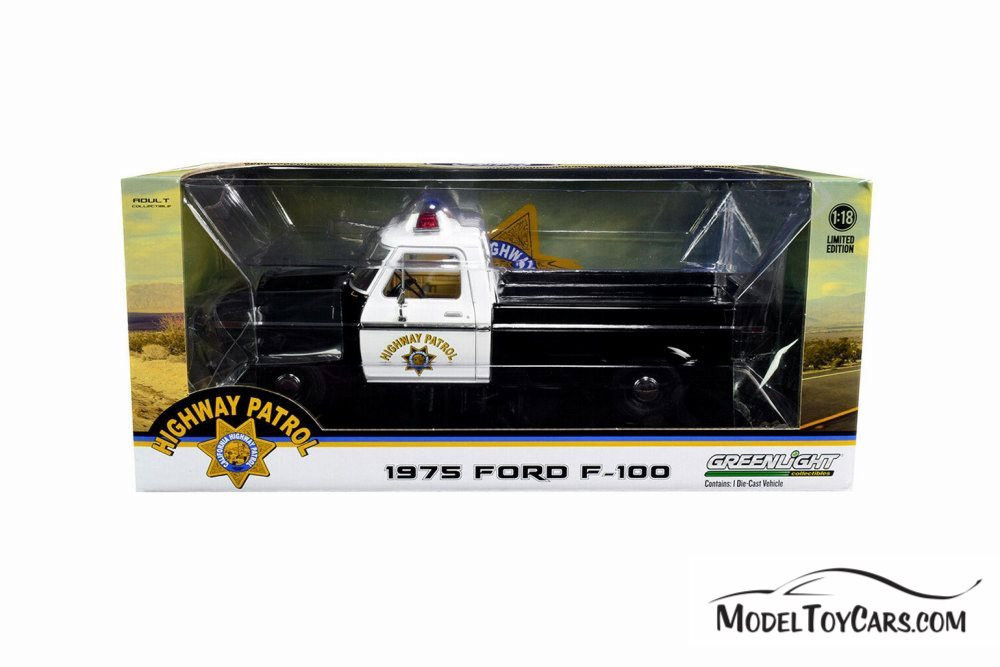 1975 Ford F-100 Pickup Truck California Highway Patrol, Black and