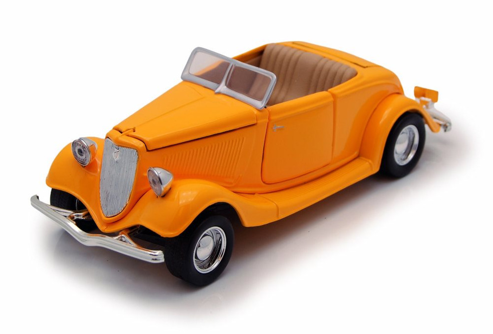 1934 Ford Coupe Convertible, Yellow - Motormax Premium American