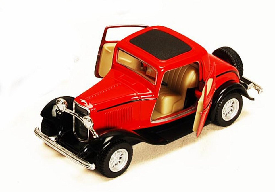 1932 Ford 3-Window Coupe, Red - Kinsmart 5332D - 1/34 scale Diecast Car (Brand New, but NOT IN BOX)
