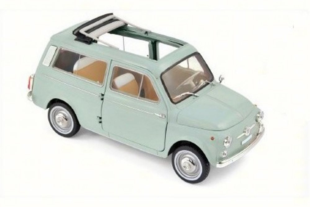 1962 Fiat 500 Giardiniera, Light Green - Norev 187723 - 1/18 Scale