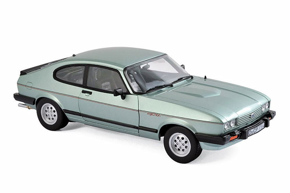 1982 Ford Capri MK.III 2.8 Injection Coupe, Light Green Metallic - Norev  182719 - 1/18 Diecast Car