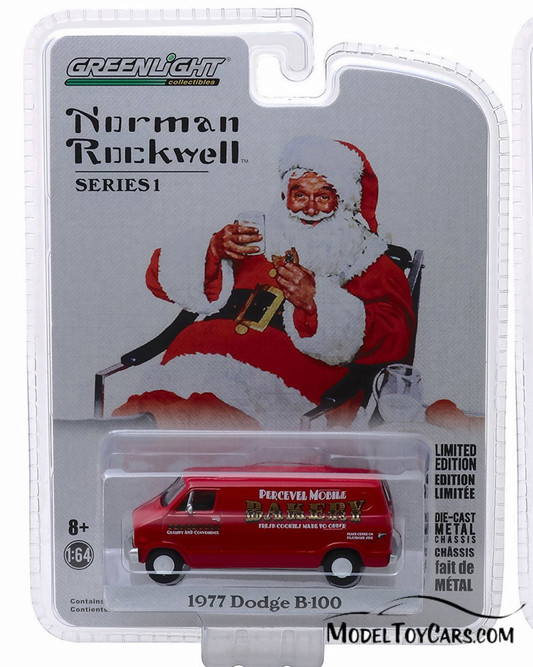 1977 Dodge B-100 Van, Percevel Mobil Bakery - Greenlight 37150E/48 - 1/64 Scale Diecast Car