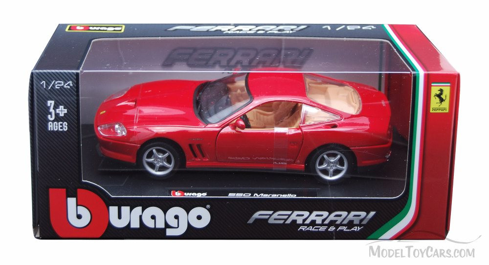 Ferrari 550 Maranello, Red - Bburago 26004 - 1/24 scale Diecast Model Toy Car