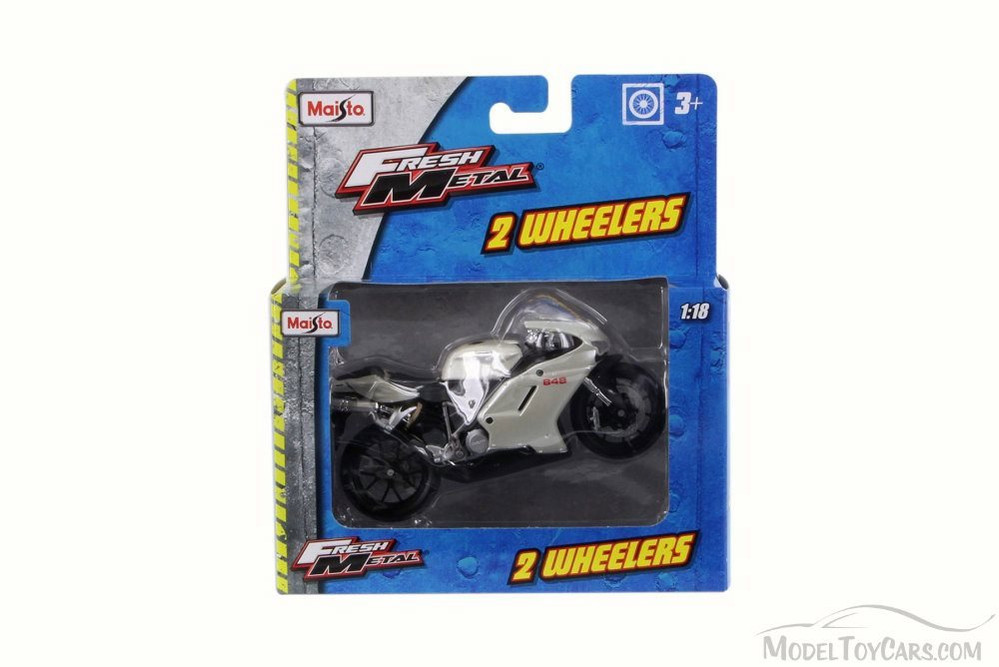 Ducati 848 Racing Motorcycle, White - Maisto 31300/848 - 1/18 Scale Diecast Model Toy Motorcycle