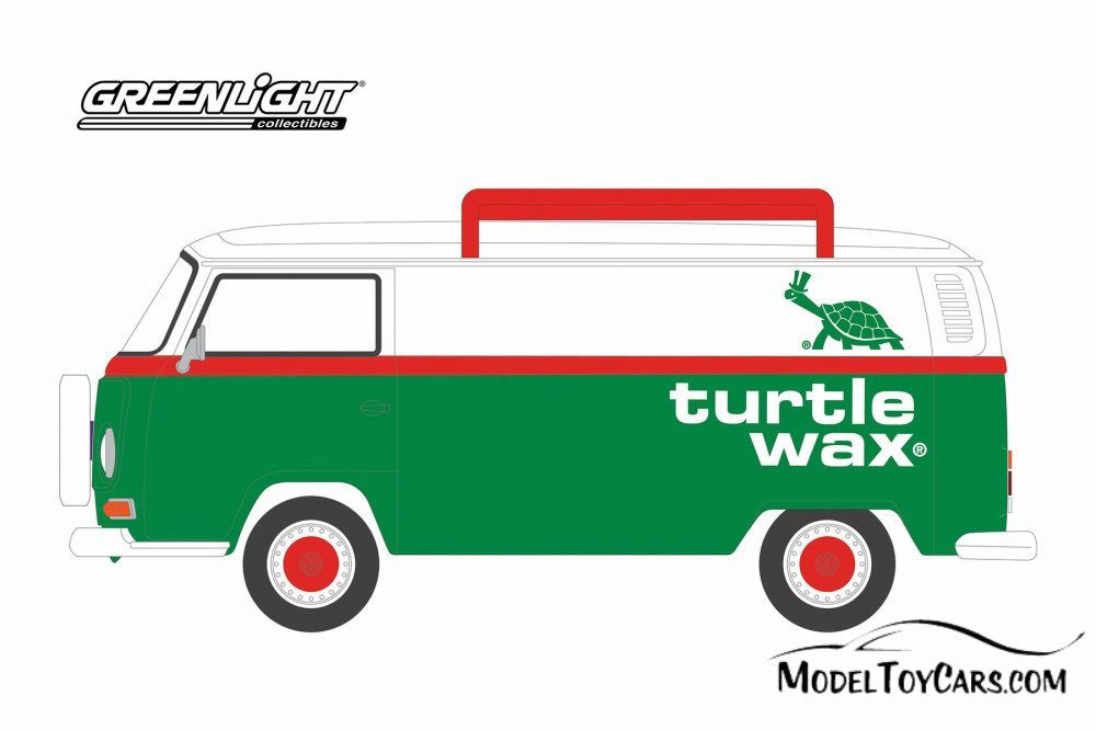 1972 Volkswagen Type 2 Panel Van, Turtle Wax - Greenlight 41090D/48 - 1/64 scale Diecast Car