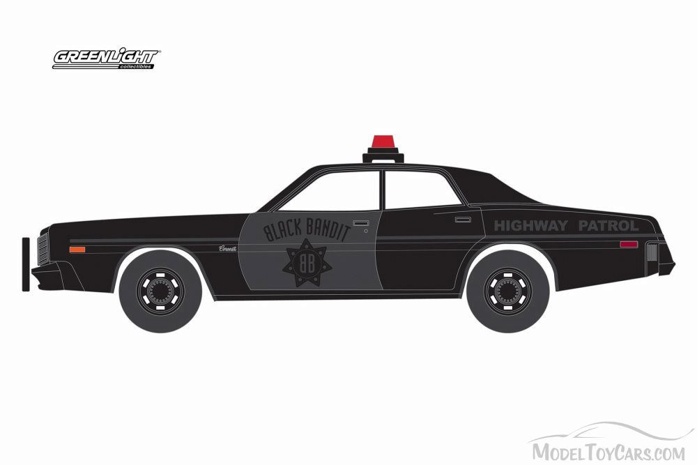 1976 Dodge Coronet Police Car, Black - Greenlight 27930C/48 - 1/64 Scale Diecast Model Toy Car