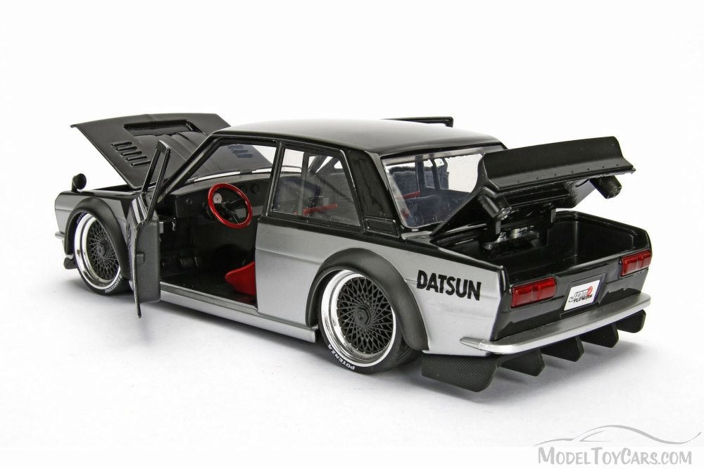 1973 Datsun 510 Widebody #73, Black w/ Gray - Jada 98556DP1 - 1/24 Scale  Diecast Model Toy Car