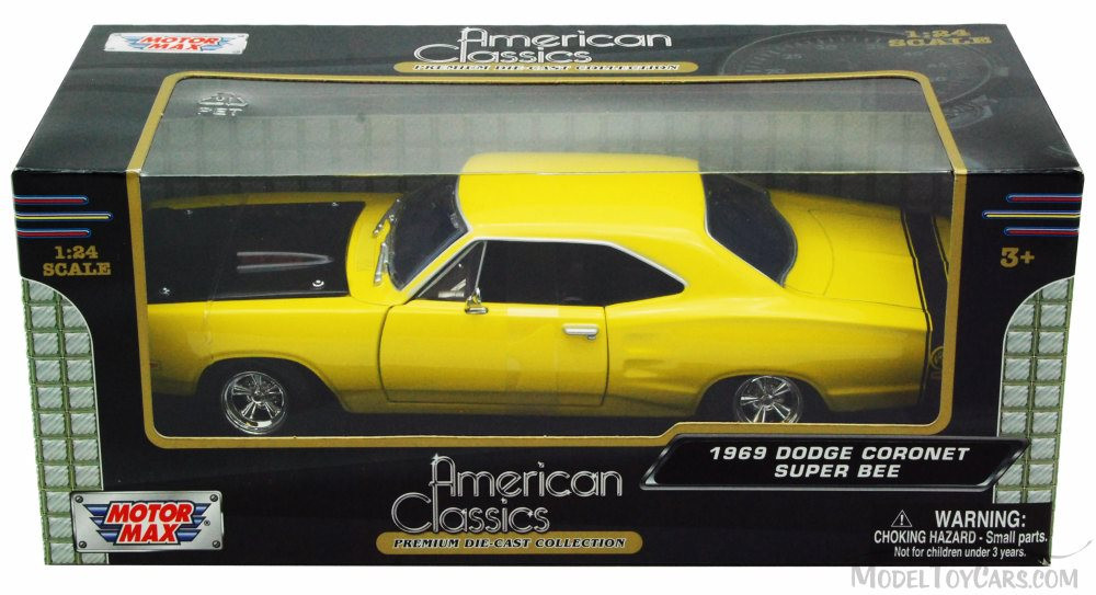 1969 Dodge Coronet Super BeeWith Hood -  Premium American 73315 - 1/24 Scale Diecast Model Car