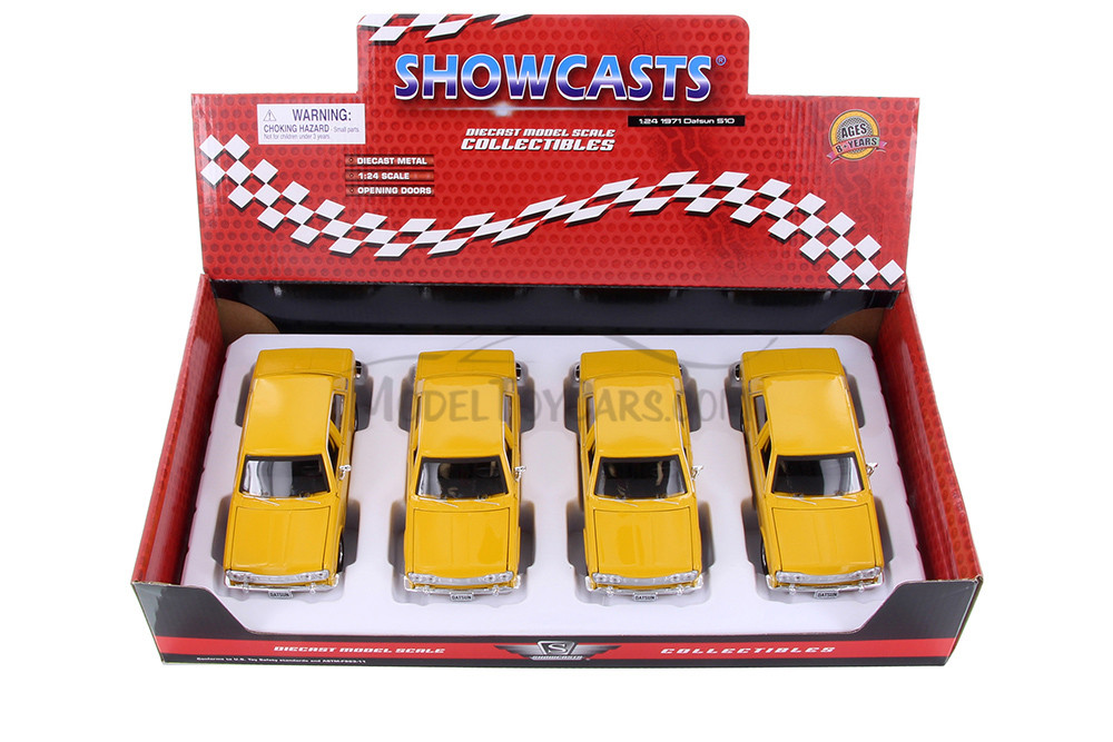 1971 Datsun 510 Hard Top, Yellow - Showcasts 34518 - 1/24 Scale Diecast Model Toy Car (1 car, no box)