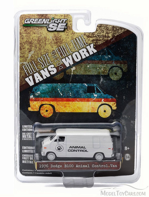 1976 Dodge B-100 Van Animal Control, White - Greenlight 29782/48 