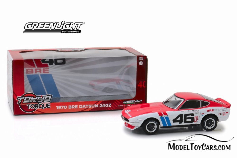 1970 Datsun 240Z Hard Top, Tokyo Torque BRE (Brock Racing Enterprises) #46 - Greenlight 18301 - 1/24 Scale Diecast Model Toy Car