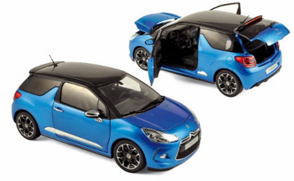 2011 Citroen DS3, Belle Blue - Norev 181539 - 1/18 Scale Diecast Model Toy  Car