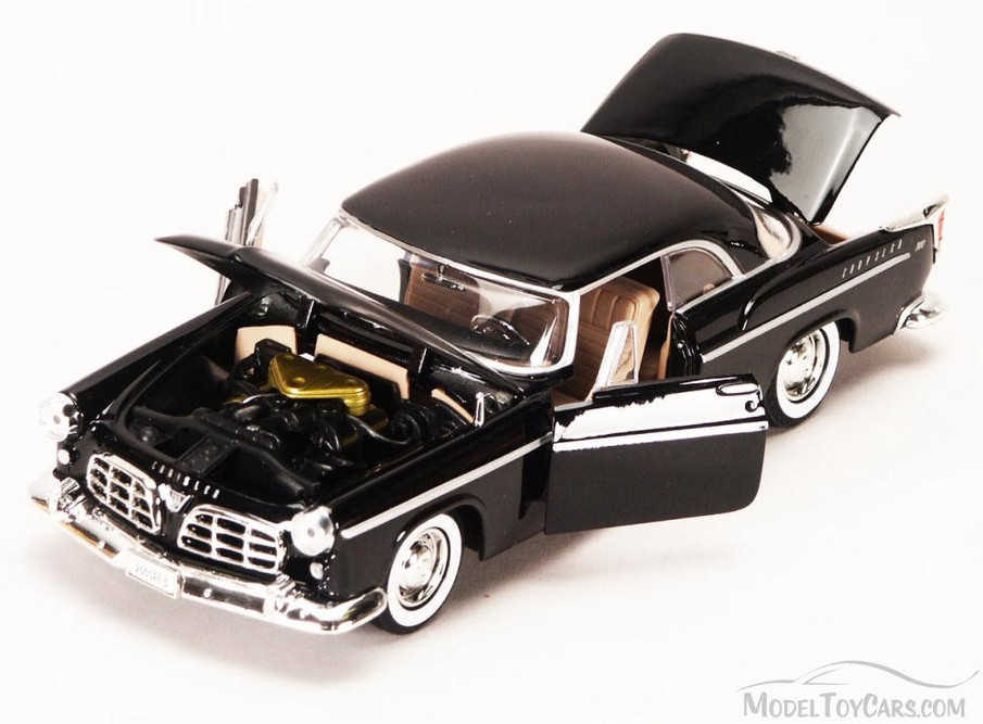 1955 Chrysler C300, Black - Motormax Premium American 73302 - 1/24 Scale Diecast Model Car