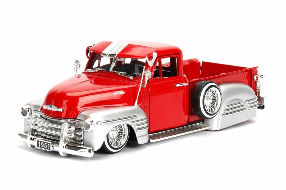 1951 Chevy Pick-Up, Red w/ Silver - JADA 97229WA1 - 1/24 Scale