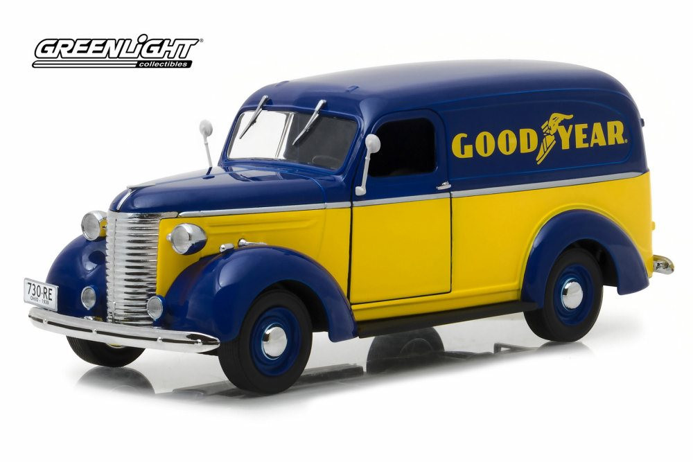 1939 Chevy Panel Truck, Good Year Tires - Greenlight 18243 - 1/24 scale Diecast Model Toy Car