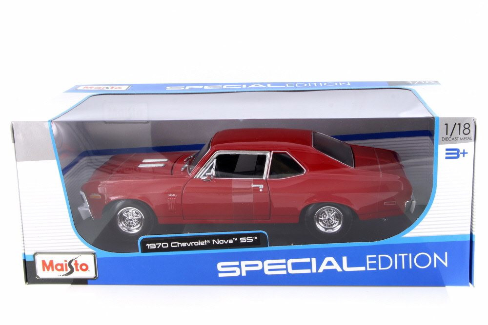 1970 Chevy Nova SS, Red - Maisto 31132RD - 1/18 Scale Diecast Model Toy Car